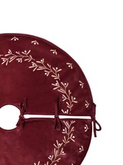 Ivyline Red Christmas Velvet Mistletoe Tree Skirt - Image 2 of 3
