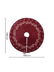 Ivyline Red Christmas Velvet Mistletoe Tree Skirt - Image 3 of 3