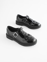 Black Patent Light Up T-Bar Chunky School Shoes - Image 1 of 8