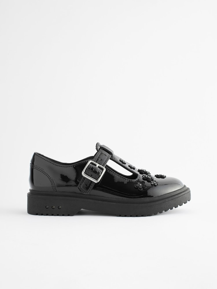Black Patent Light Up T-Bar Chunky School Shoes - Image 2 of 8