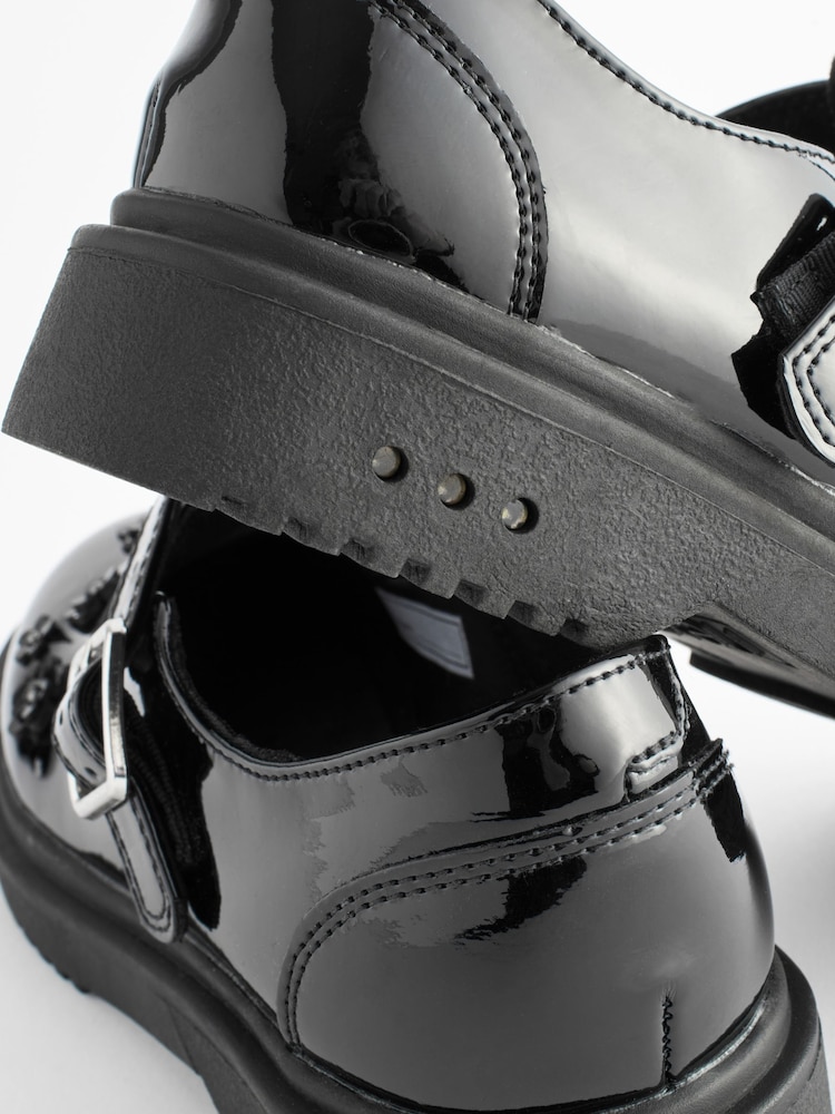 Black Patent Light Up T-Bar Chunky School Shoes - Image 8 of 8