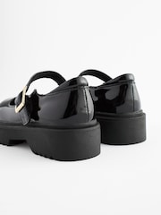 Black Patent Leather Chunky Mary Jane School Shoes - Image 3 of 7
