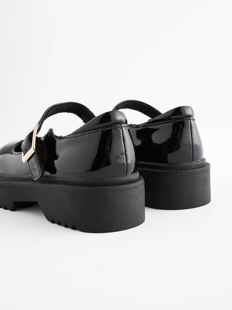 Buy Black Patent Leather Chunky Mary Jane School Shoes from Next