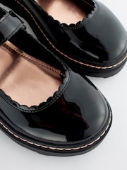 Black Patent Leather Chunky Rose Gold Mary Jane School Shoes - Image 7 of 8