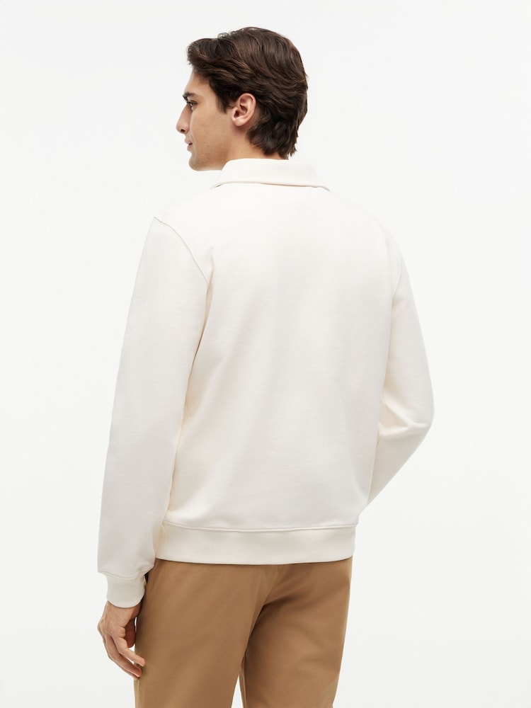 Tommy Hilfiger Cream Graphic Quarter-Zip Rugby Sweatshirt - Image 2 of 5