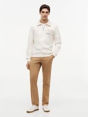 Tommy Hilfiger Cream Graphic Quarter-Zip Rugby Sweatshirt - Image 3 of 5