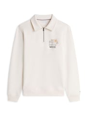 Tommy Hilfiger Cream Graphic Quarter-Zip Rugby Sweatshirt - Image 5 of 5