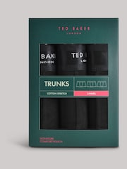 Ted Baker Dark Black Cotton Trunks 3 Pack - Image 3 of 3
