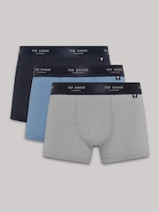 Ted Baker Dark Black Cotton Trunks 3 Pack - Image 1 of 8