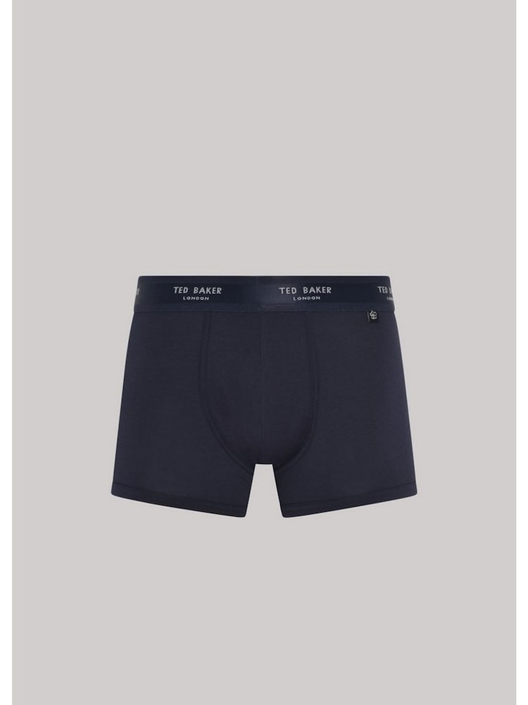 Ted Baker Dark Black Cotton Trunks 3 Pack - Image 4 of 8