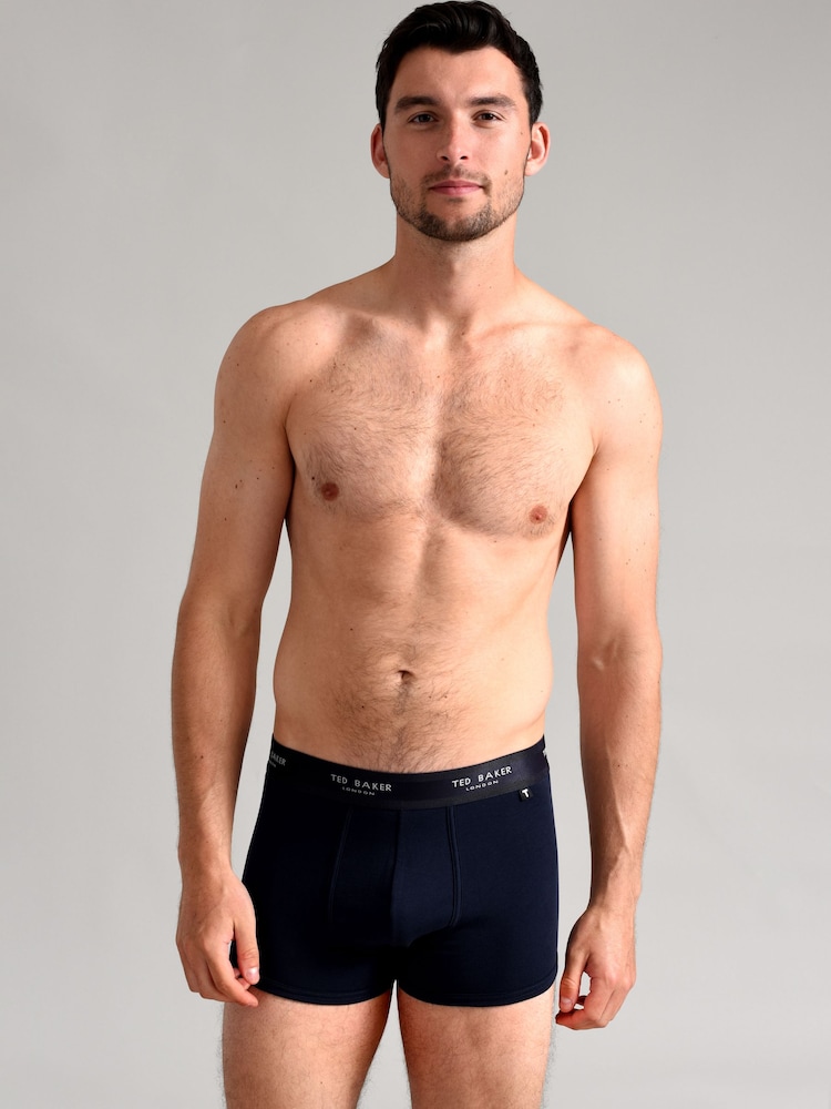 Ted Baker Dark Black Cotton Trunks 3 Pack - Image 5 of 8