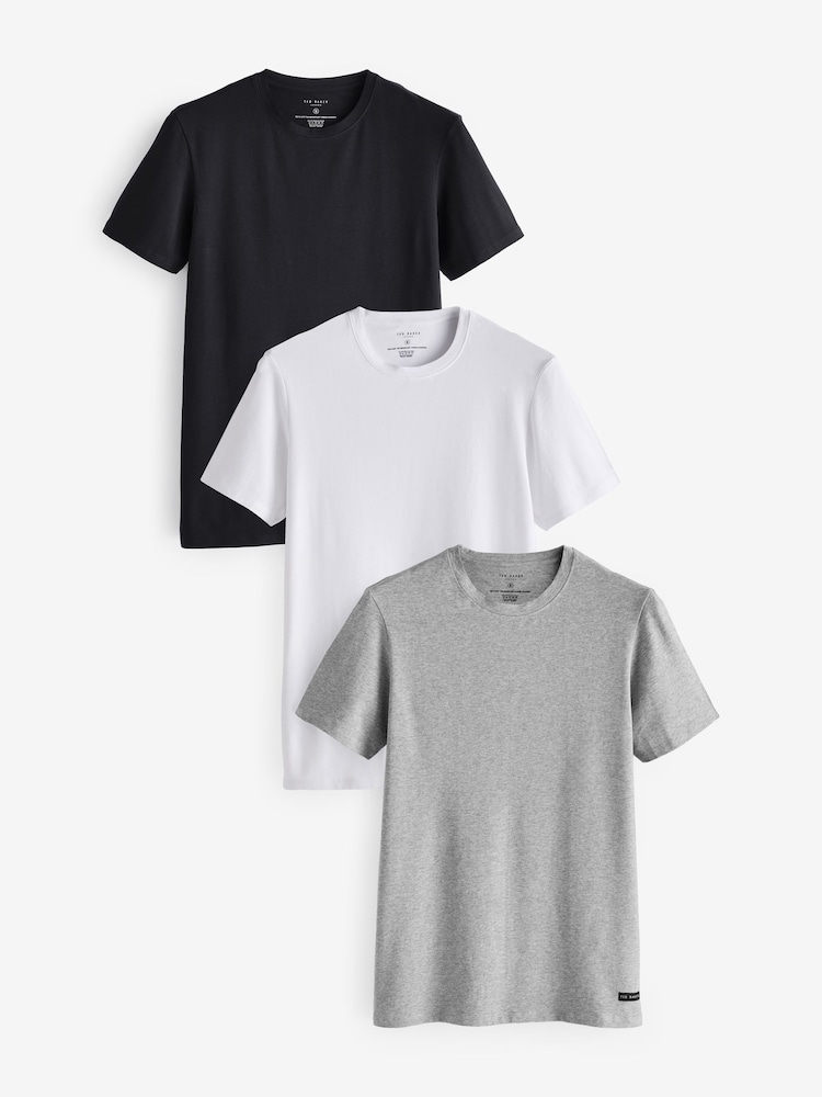 Ted Baker Black Cotton T-Shirts 3 Pack - Image 1 of 7