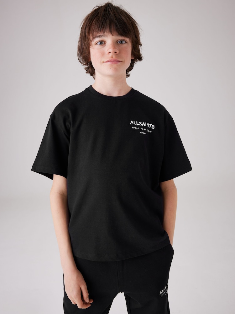 Noir - smALLSAINTS Oversized Underground Crew 100% Cotton T-Shirt - Image 1 of 7