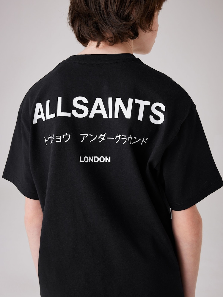 Noir - smALLSAINTS Oversized Underground Crew 100% Cotton T-Shirt - Image 2 of 7