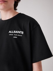 Noir - smALLSAINTS Oversized Underground Crew 100% Cotton T-Shirt - Image 3 de 7