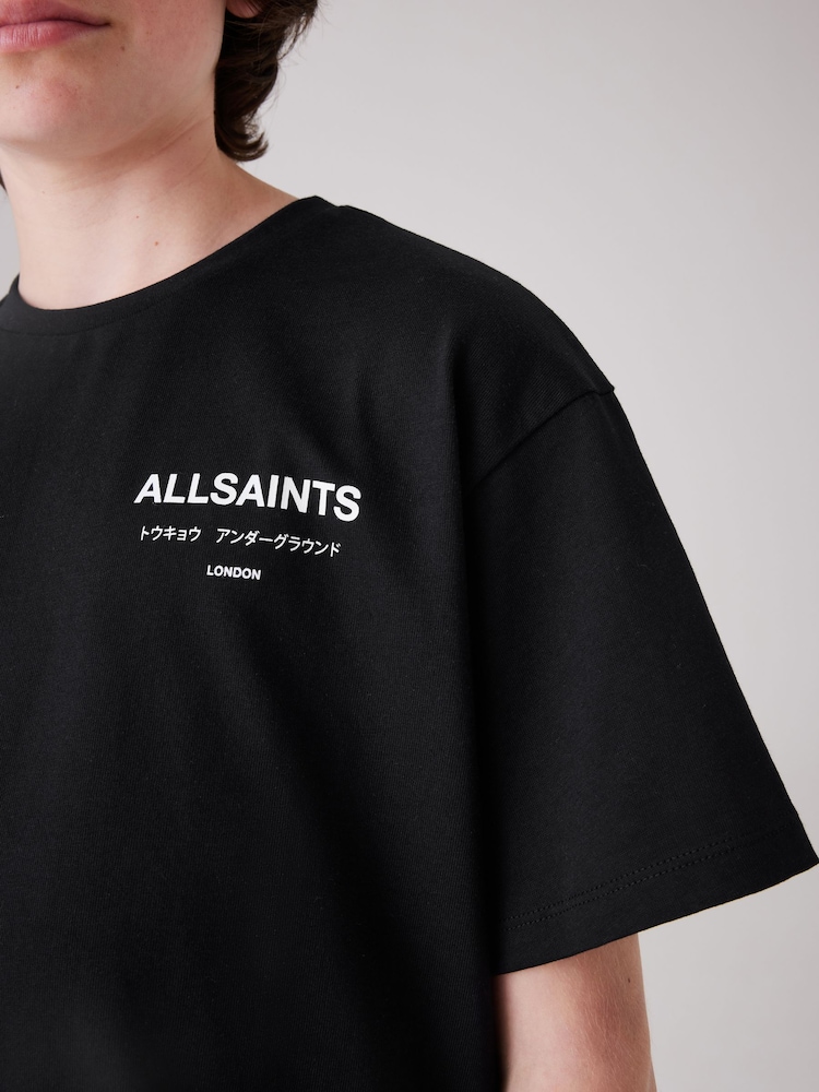 Noir - smALLSAINTS Oversized Underground Crew 100% Cotton T-Shirt - Image 3 of 7