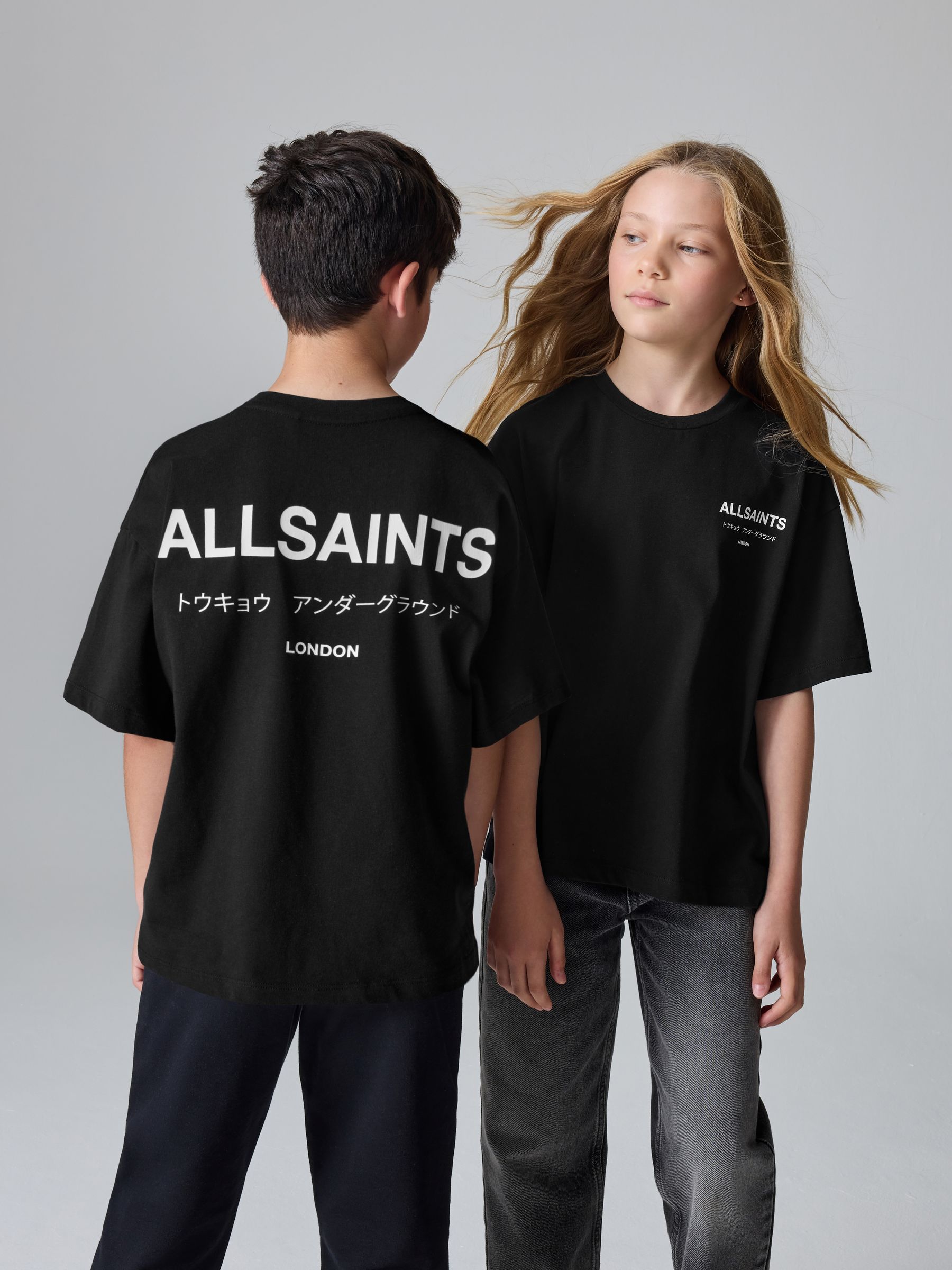 Buy smALLSAINTS Black Oversized Underground Crew Neck Cotton T