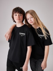 Noir - smALLSAINTS Oversized Underground Crew 100% Cotton T-Shirt - Image 4 de 7