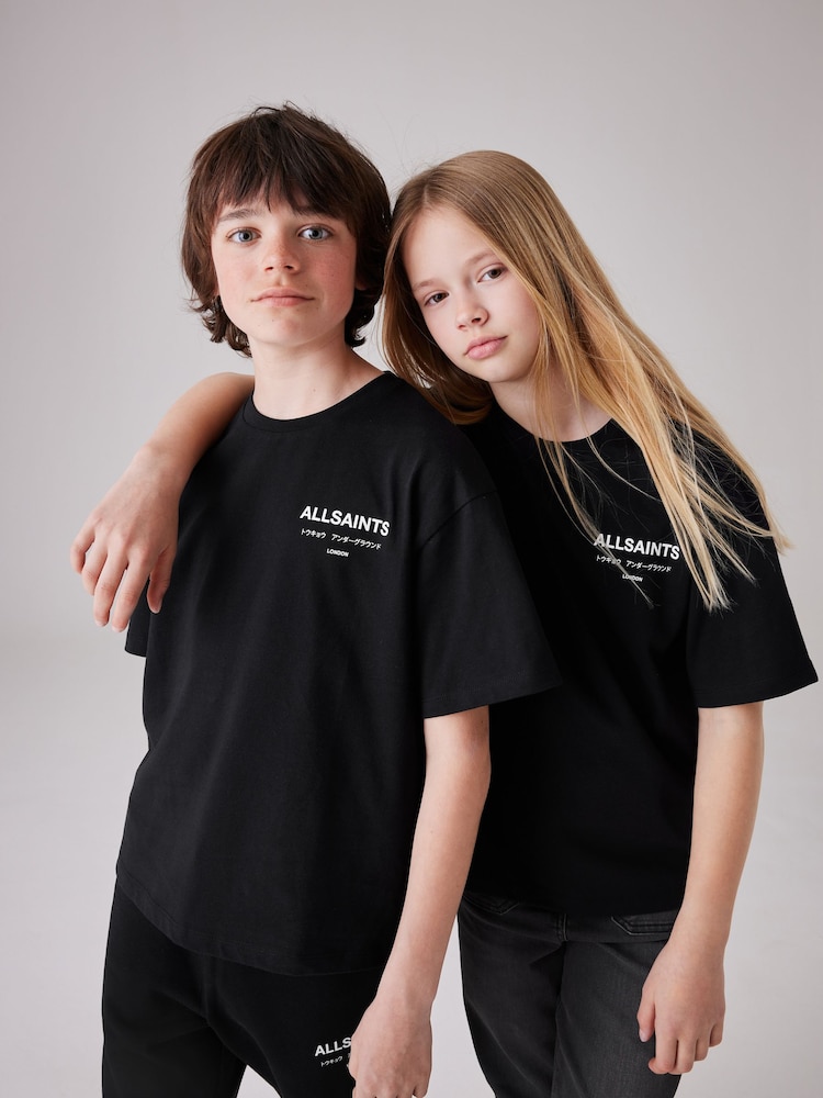 Noir - smALLSAINTS Oversized Underground Crew 100% Cotton T-Shirt - Image 4 of 7