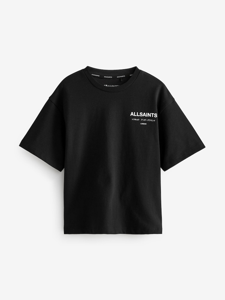 Noir - smALLSAINTS Oversized Underground Crew 100% Cotton T-Shirt - Image 5 of 7