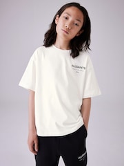 smALLSAINTS White Oversized Underground Crew 100% Cotton T-Shirt - Image 1 of 7