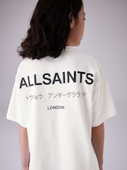smALLSAINTS White Oversized Underground Crew 100% Cotton T-Shirt - Image 2 of 7