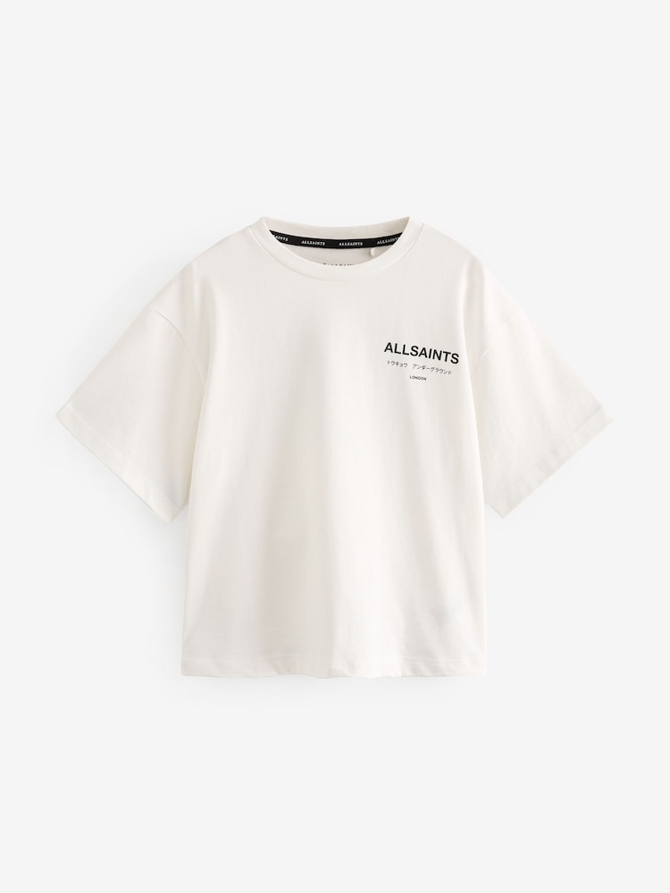 Blanc - smALLSAINTS Oversized Underground Crew 100% Cotton T-Shirt - Image 5 of 7