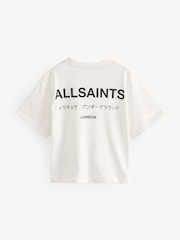 smALLSAINTS White Oversized Underground Crew 100% Cotton T-Shirt - Image 6 of 7