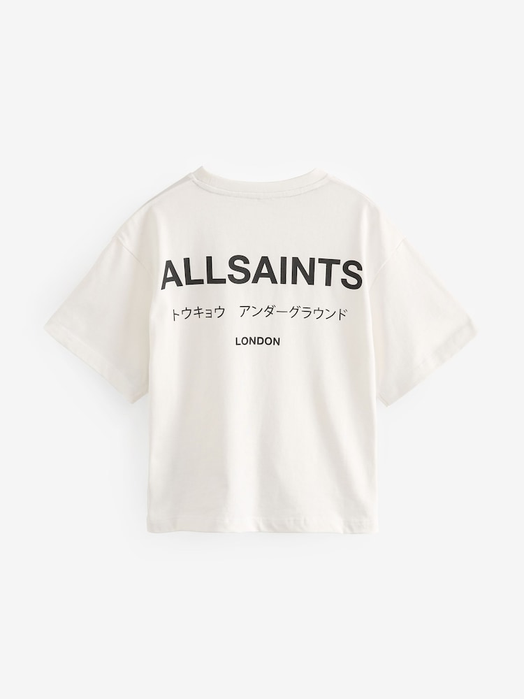 Blanc - smALLSAINTS Oversized Underground Crew 100% Cotton T-Shirt - Image 6 of 7