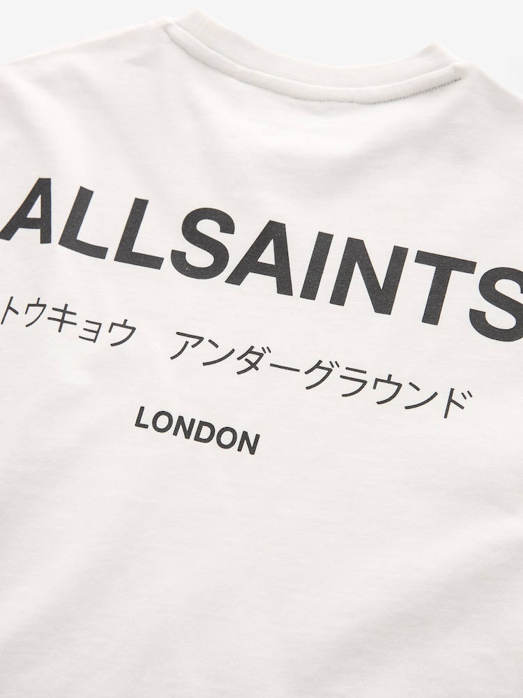 smALLSAINTS White Oversized Underground Crew Cotton T-Shirt - Image 9 of 9