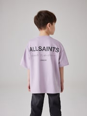smALLSAINTS Purple Oversized Underground Crew 100% Cotton T-Shirt - Image 2 of 7