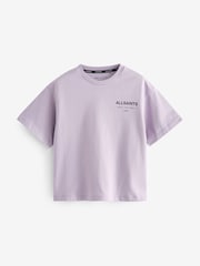 smALLSAINTS Purple Oversized Underground Crew 100% Cotton T-Shirt - Image 5 of 7
