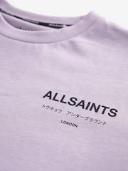 smALLSAINTS Purple Oversized Underground Crew 100% Cotton T-Shirt - Image 7 of 7