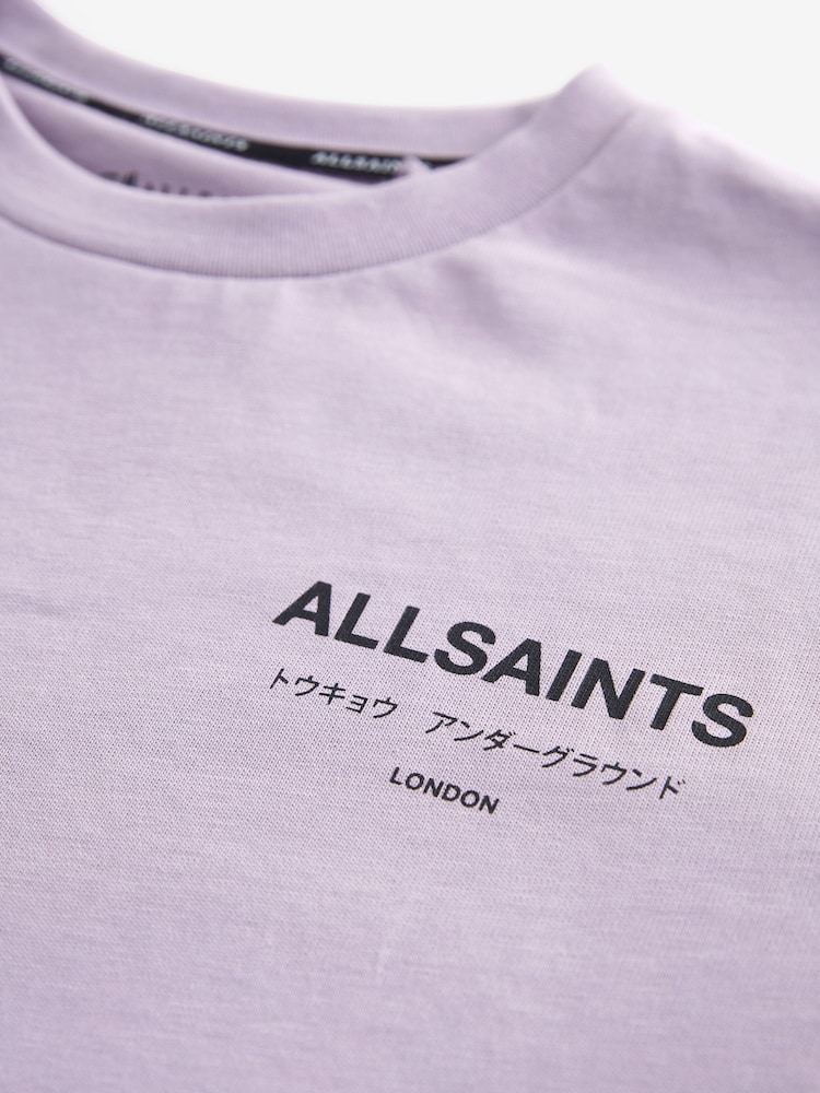 smALLSAINTS Purple Oversized Underground Crew 100% Cotton T-Shirt - Image 7 of 7