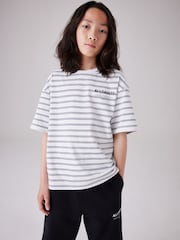 Noir/Blanc - smALLSAINTS Oversized Underground Crew 100% Cotton T-Shirt - Image 1 of 7