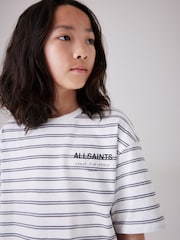 Noir/Blanc - smALLSAINTS Oversized Underground Crew 100% Cotton T-Shirt - Image 3 of 7