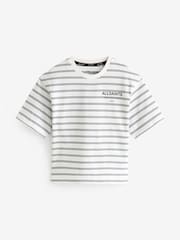 Noir/Blanc - smALLSAINTS Oversized Underground Crew 100% Cotton T-Shirt - Image 4 of 7