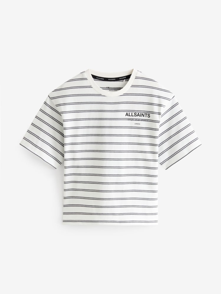 Noir/Blanc - smALLSAINTS Oversized Underground Crew 100% Cotton T-Shirt - Image 4 of 7