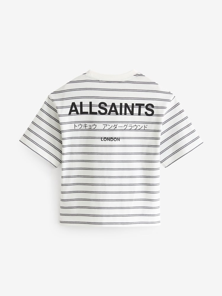 Noir/Blanc - smALLSAINTS Oversized Underground Crew 100% Cotton T-Shirt - Image 5 of 7
