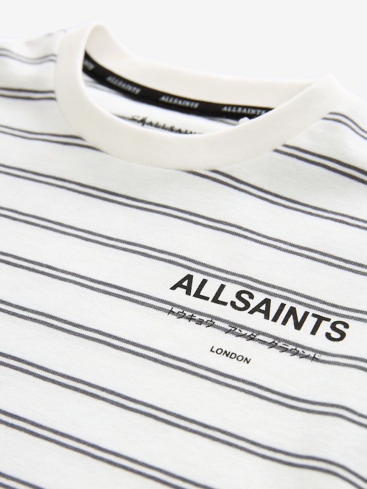 Noir/Blanc - smALLSAINTS Oversized Underground Crew 100% Cotton T-Shirt - Image 7 of 7