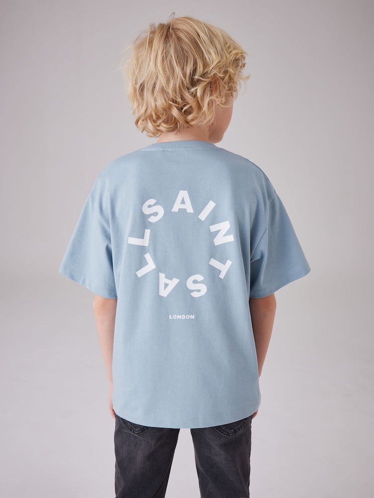 Hellblau - smALLSAINTS Oversized-T-Shirt mit Tierra-Logo und Rundhalsausschnitt - Bild 2 von 7 Hellblau - smALLSAINTS Oversized-T-Shirt mit Tierra-Logo und Rundhalsausschnitt - Bild 2 von 7
