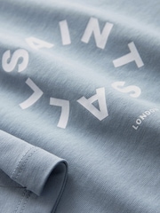 Bleu clair - smALLSAINTS Oversized Tierra Crew Logo T-Shirt - Image 7 of 7