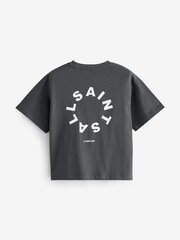 SmallSaints Tierra Oversized okrogli ovratnik; z okroglim ovratnikom Logo 100% Bombažna majica - Slika 6 iz 7