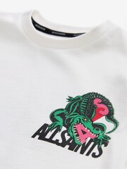 smALLSAINTS White/Gator Boys Oversized Graphic Crew 100% Cotton T-Shirt - Image 7 of 8