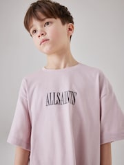 smALLSAINTS Pale Pink/Beast Boys Oversized Graphic Crew 100% Cotton T-Shirt - Image 4 of 8