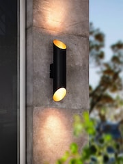Eglo Black Agolada Up and Down Light Steel Outdoor Wall Light - Image 1 of 5