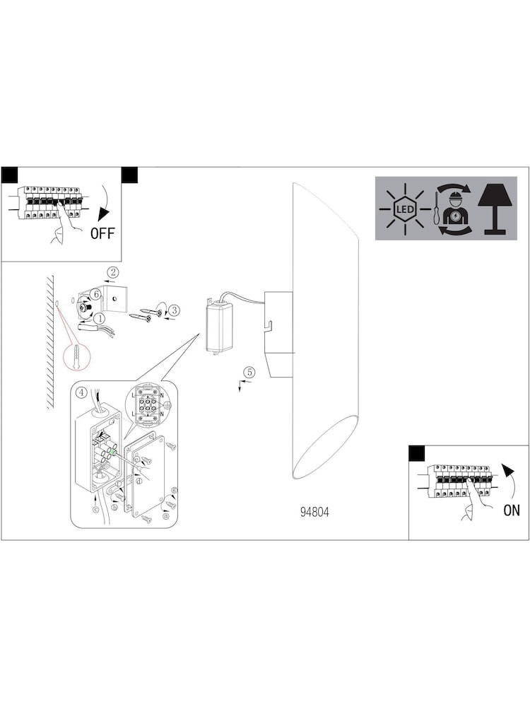 Eglo Black Agolada Up and Down Light Steel Outdoor Wall Light - Image 5 of 5 Eglo Black Agolada Up and Down Light Steel Outdoor Wall Light - Image 5 of 5
