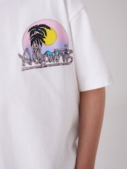 smALLSAINTS White/Chroma Boys Oversized Graphic Crew 100% Cotton T-Shirt - Image 3 of 6