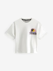 smALLSAINTS White/Chroma Boys Oversized Graphic Crew 100% Cotton T-Shirt - Image 4 of 6