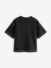 smALLSAINTS Black/Splintered Boys Oversized Graphic Crew 100% Cotton T-Shirt - Image 5 of 6